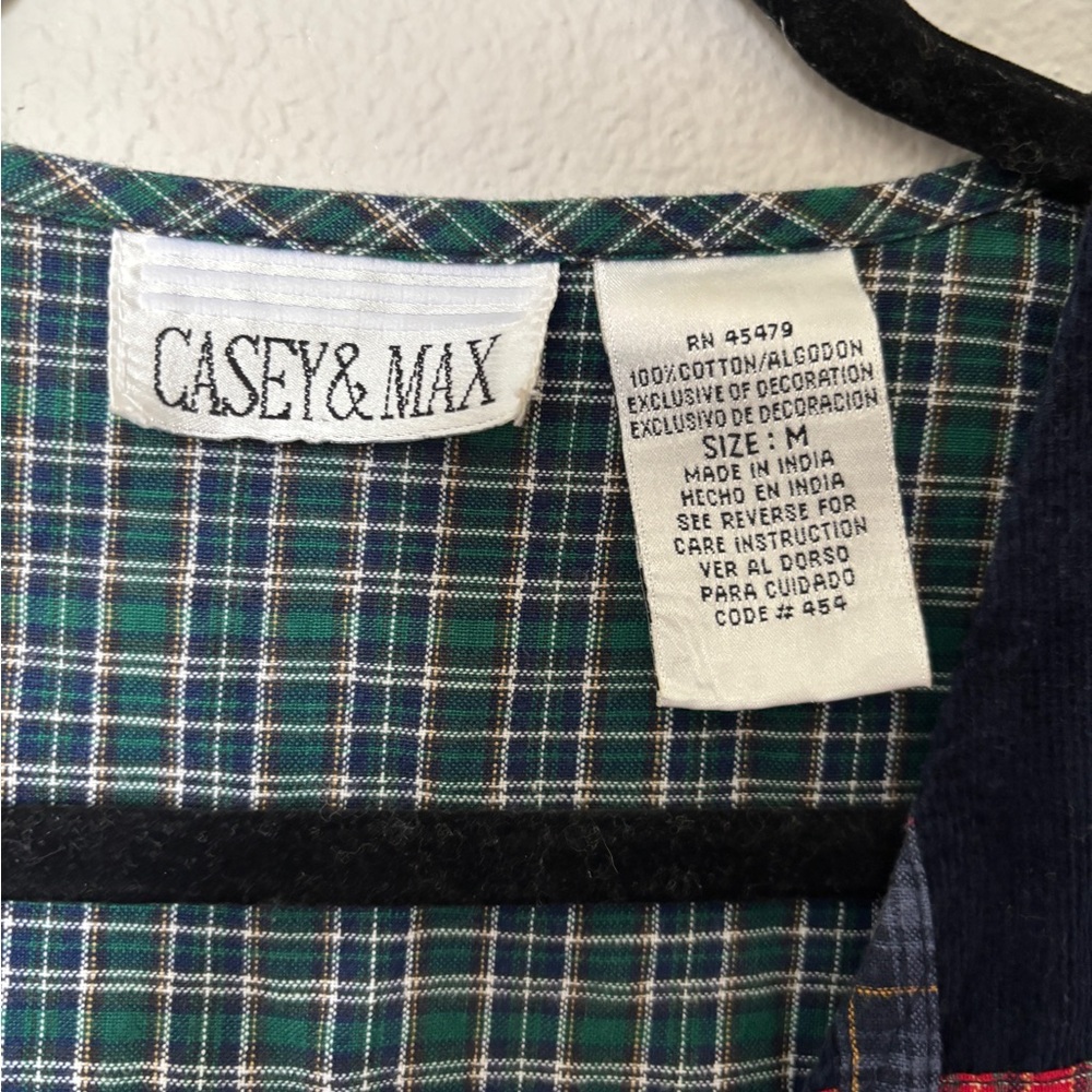 Teachercore School-Themed Corduroy Vest with Plaid Trim - Picture 4 of 5